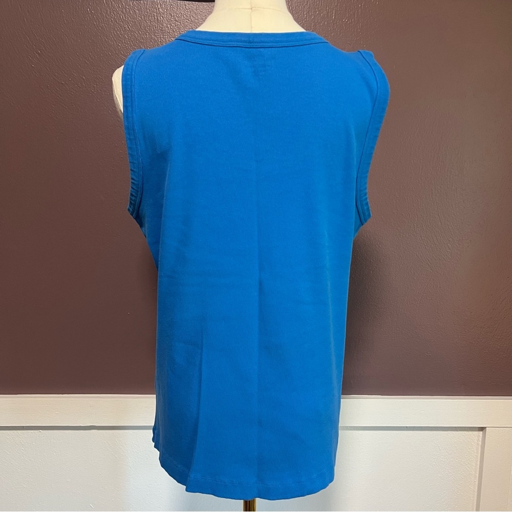 Chico’s Blue Ribbed Tank - Picture 2 of 7